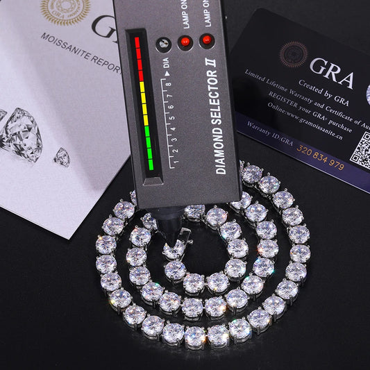 8mm-10mm High-Quality VVS1 Moissanite Tennis Necklace