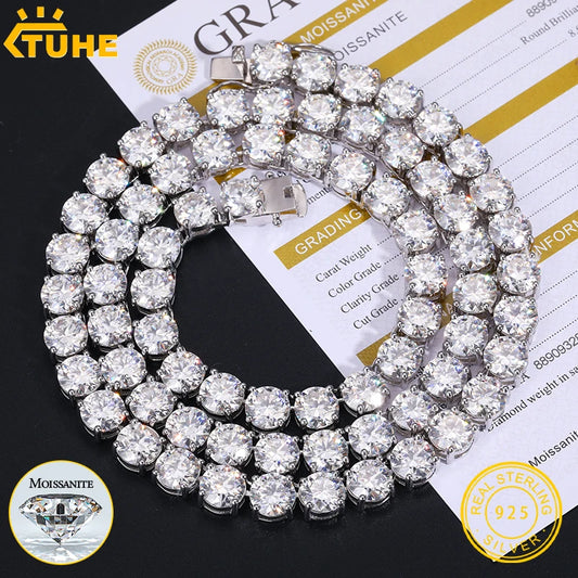 8mm-10mm High-Quality VVS1 Moissanite Tennis Necklace