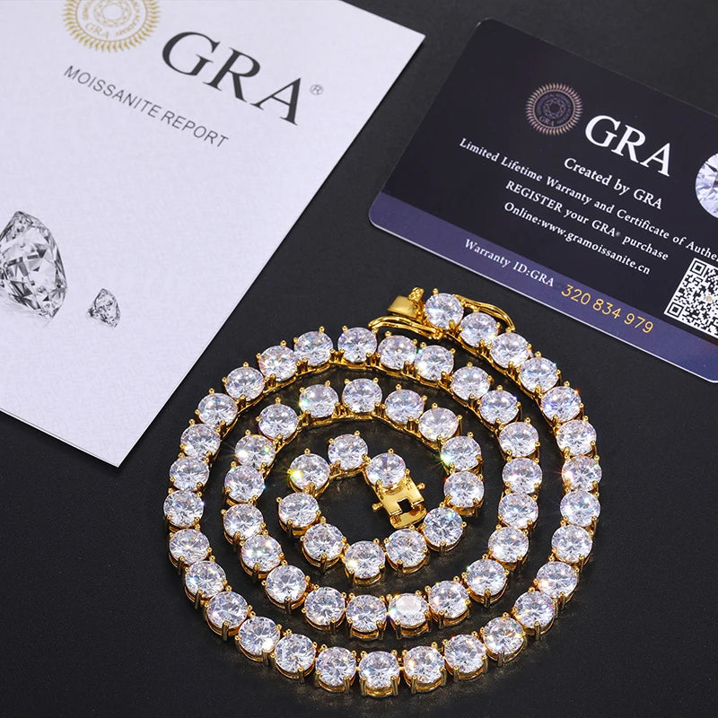 8mm-10mm High-Quality VVS1 Moissanite Tennis Necklace