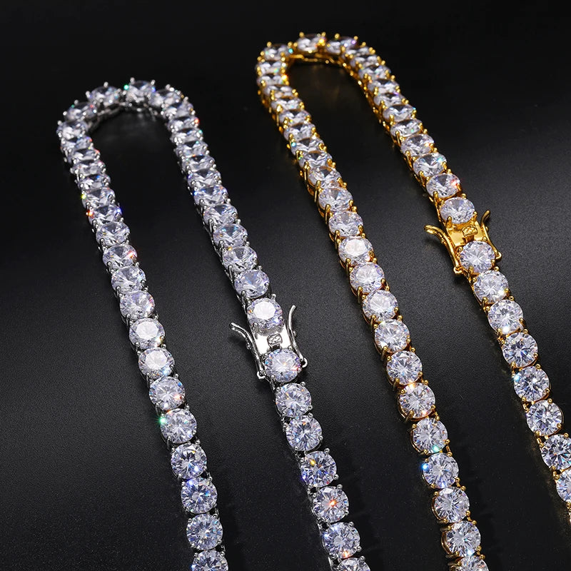 8mm-10mm High-Quality VVS1 Moissanite Tennis Necklace