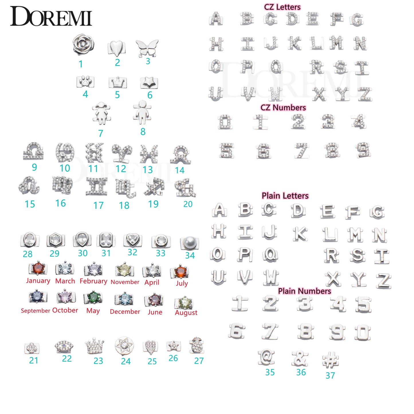 DOREMI DIY Zirconia Letters