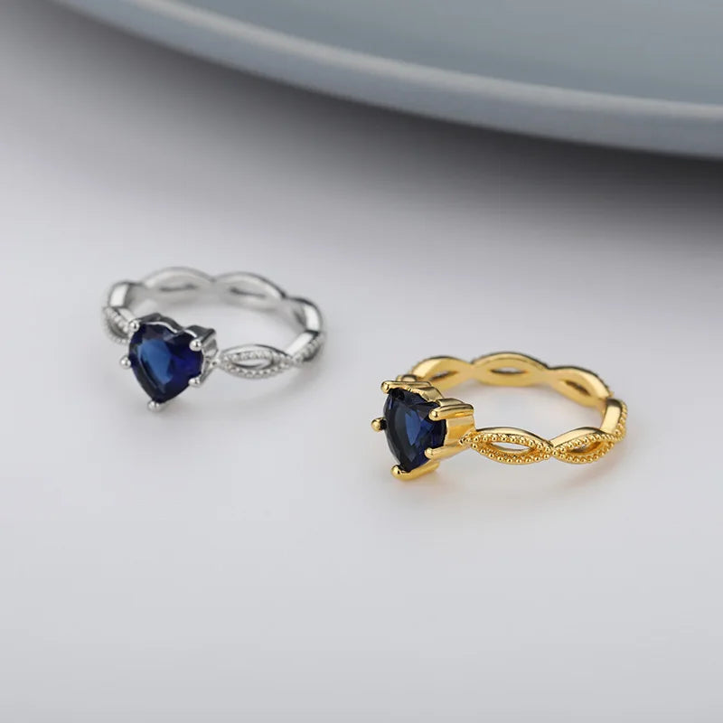 Heart Blue Zircon Women's Ring