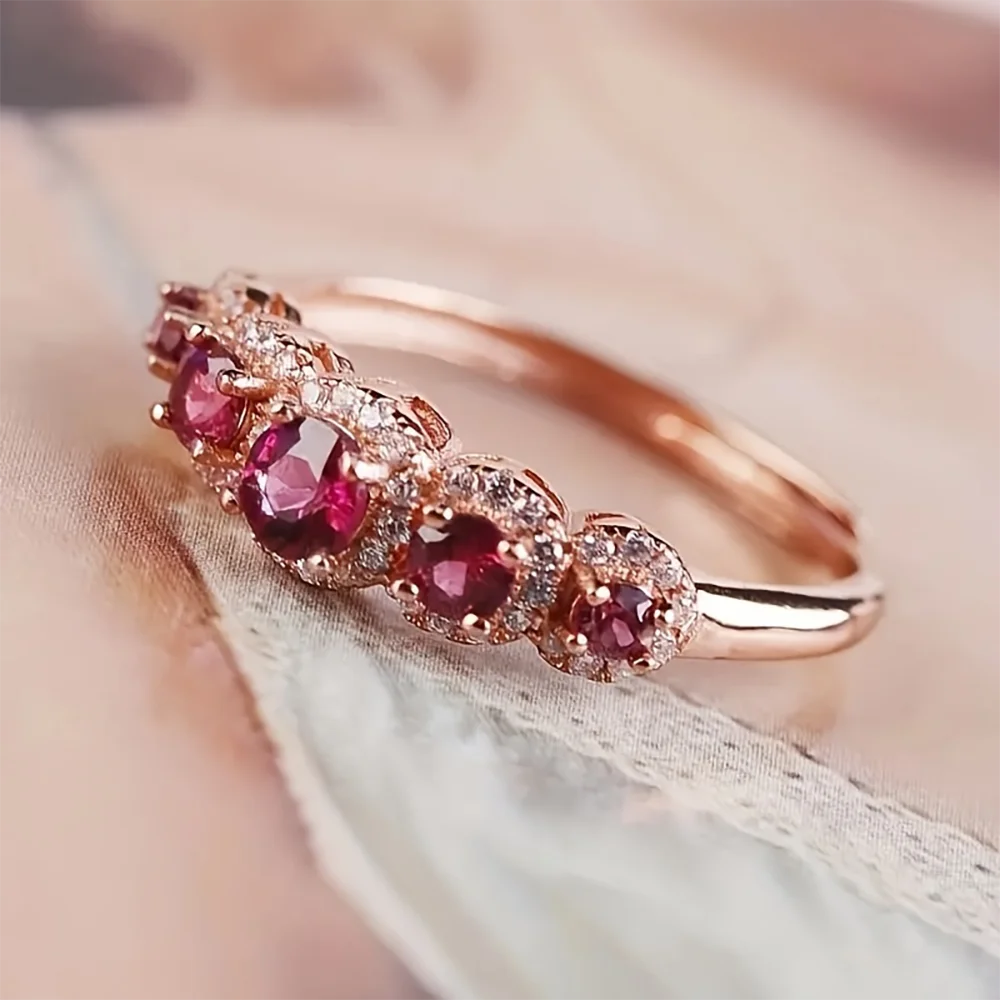 Vintage Purple Cubic Zircon Ring for Women