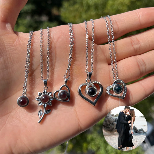 Custom Photo Projection Necklace Stainless Steel Chain