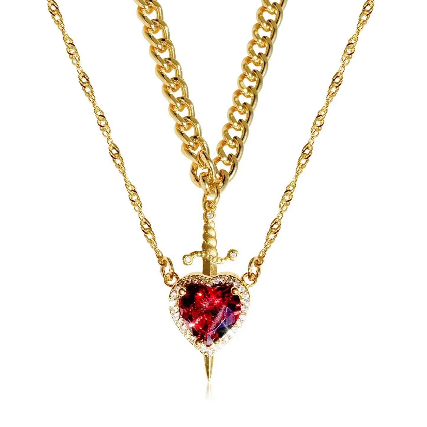Heart and Sword Necklace - Couple Necklaces