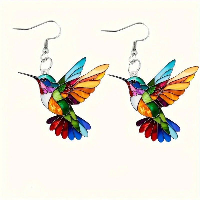 Colorful Hummingbird Earrings Women
