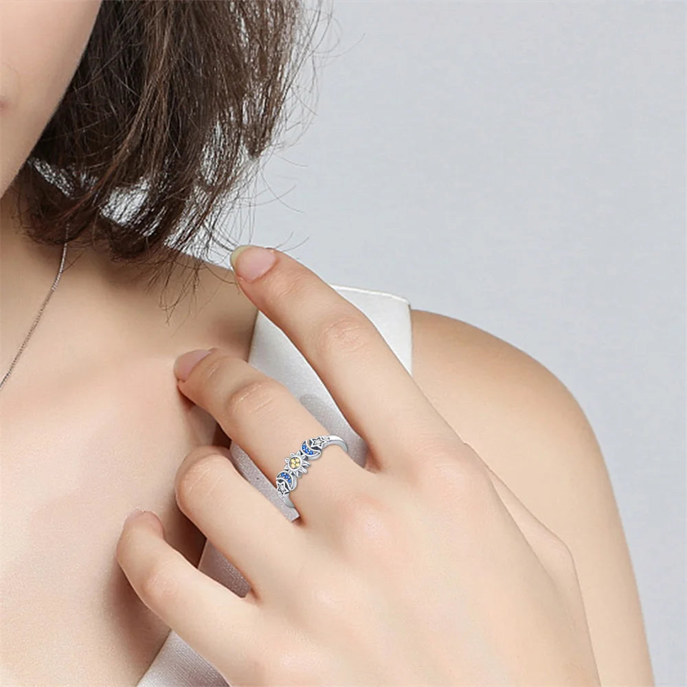 Women 925 Sterling Silver Universe Rings