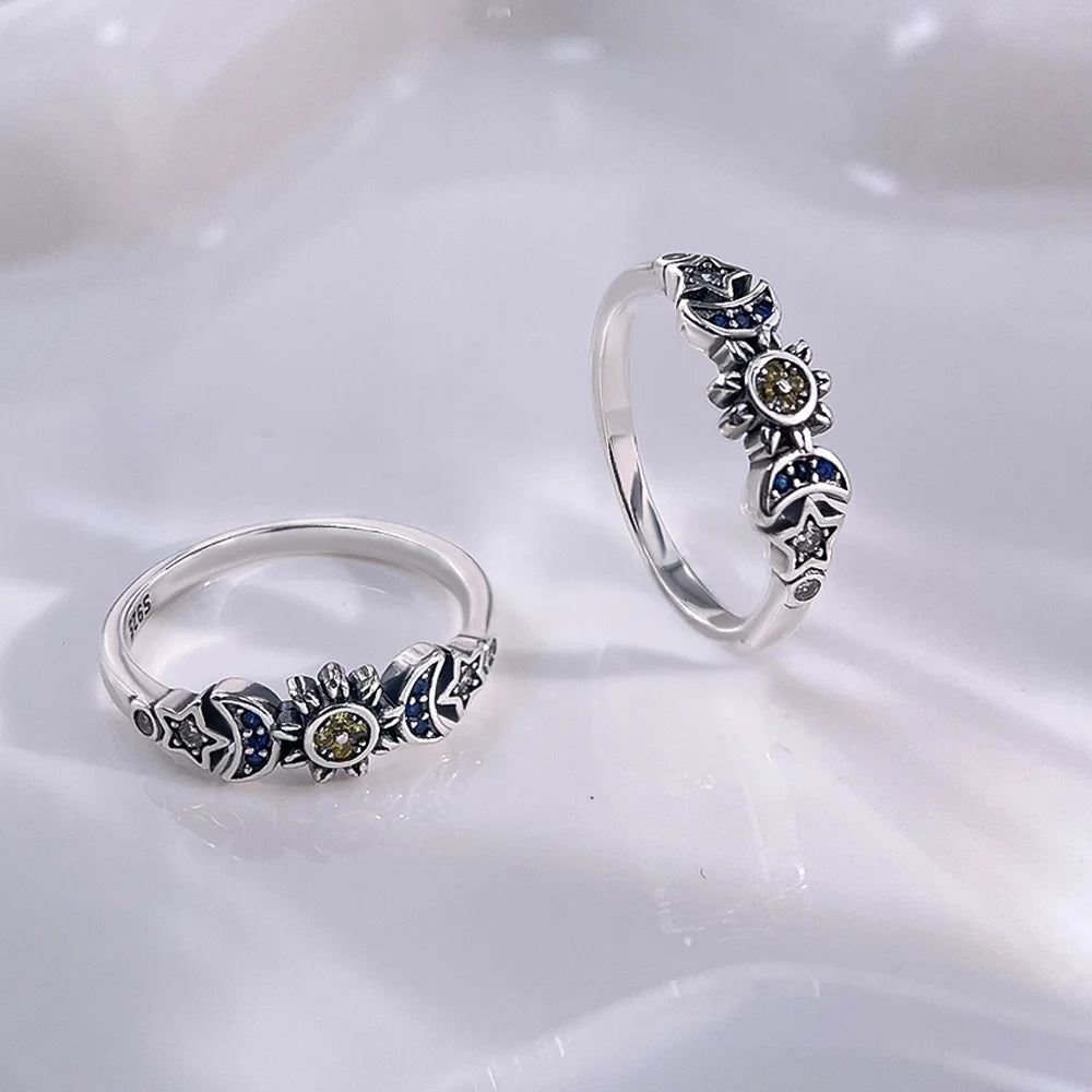 Women 925 Sterling Silver Universe Rings