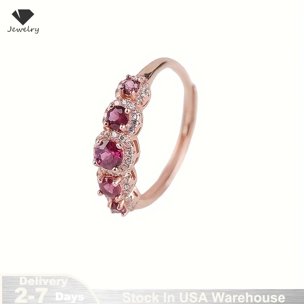 Vintage Purple Cubic Zircon Ring for Women