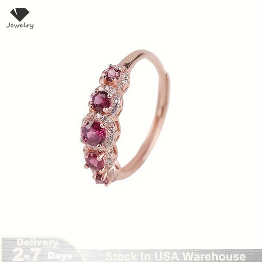 Vintage Purple Cubic Zircon Ring for Women