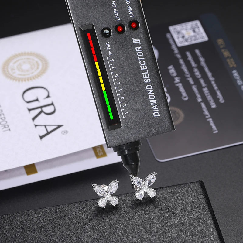 Original Luxury Butterfly Stud Earrings Silver 925