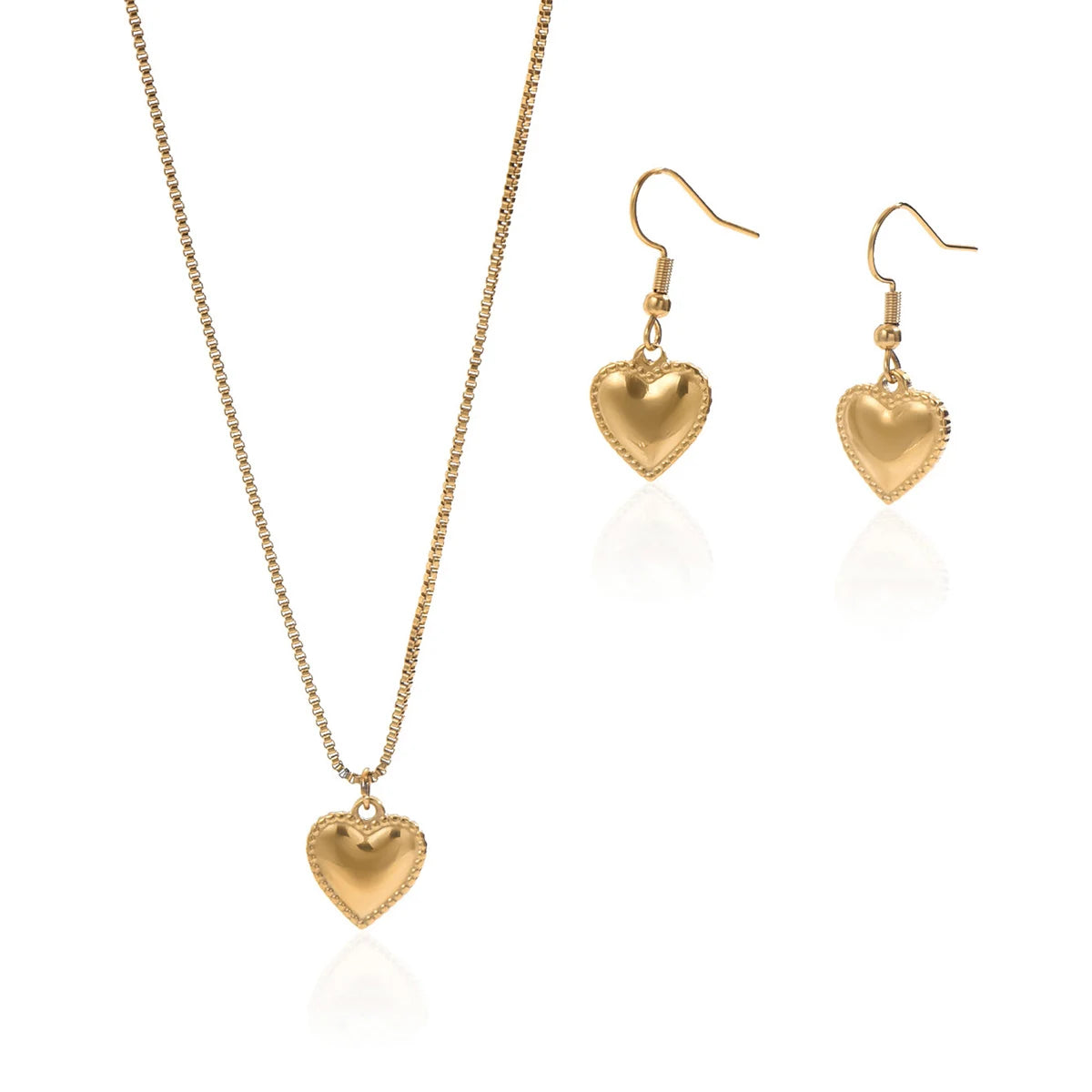 Lxalry 18K Gold Plated Symmetrical Heart Set