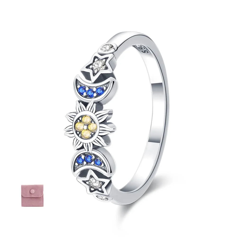 Women 925 Sterling Silver Universe Rings