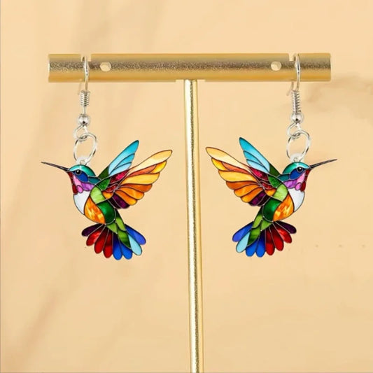 Colorful Hummingbird Earrings Women
