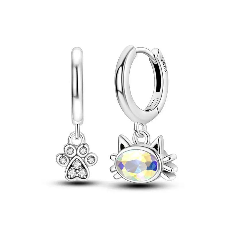 Sterling Silver S925 Puppy Bone AB Earrings