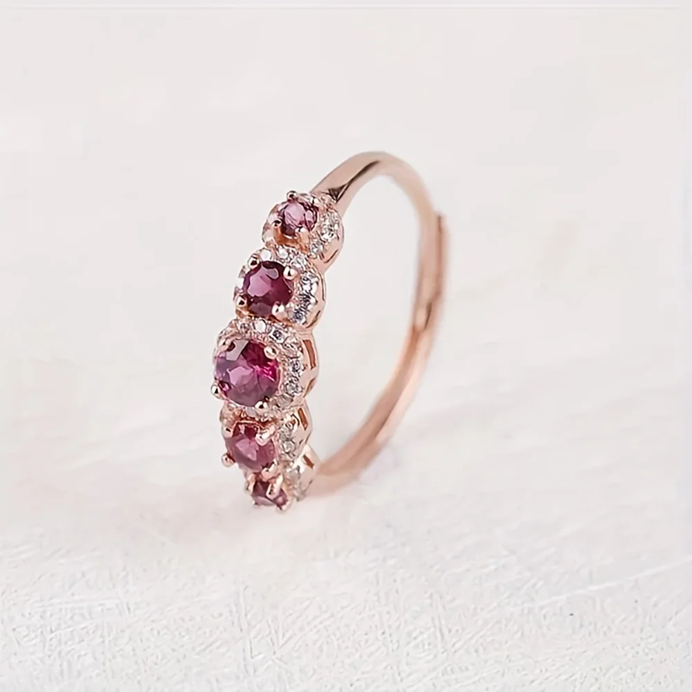 Vintage Purple Cubic Zircon Ring for Women