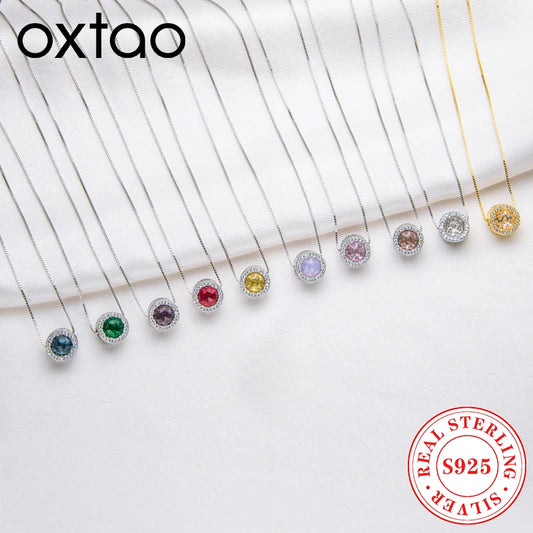 OXTAO 925 Sterling Silver Ocean Heart Necklace