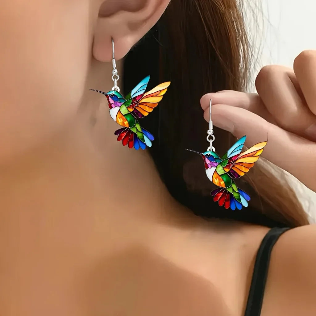 Colorful Hummingbird Earrings Women