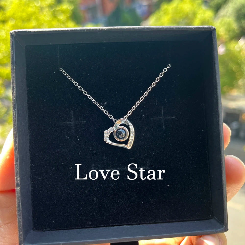 Custom Photo Projection Necklace Stainless Steel Chain