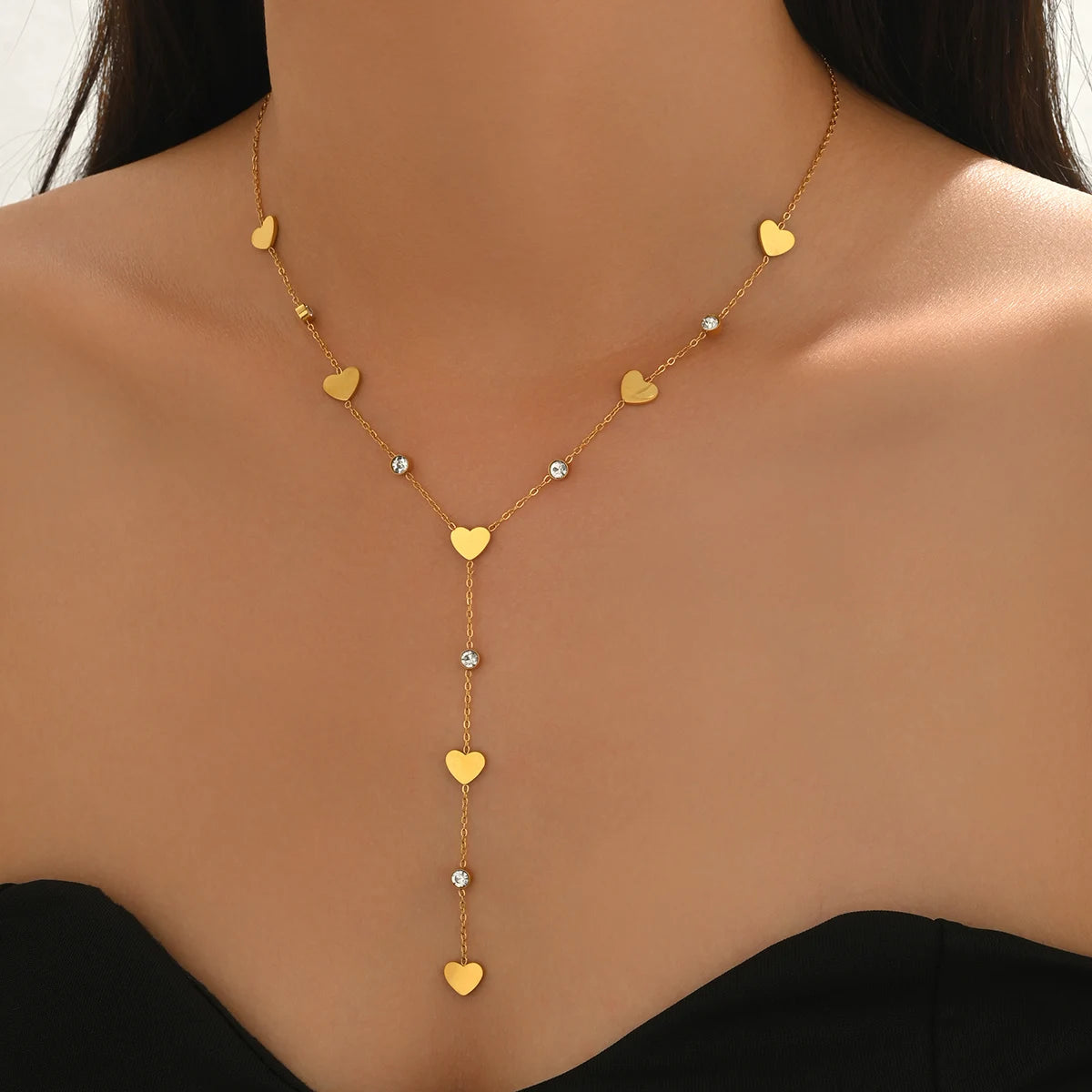 Lxalry 18K Gold-Plated Rhinestone Necklace