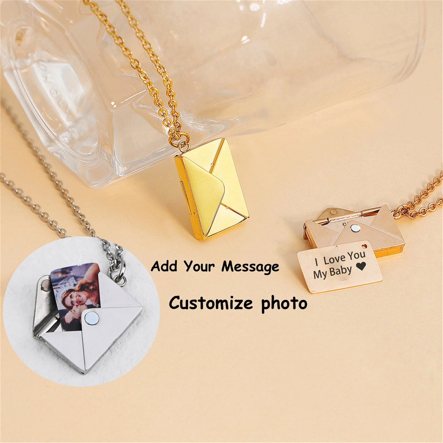 Personalized Custom Envelope Necklace