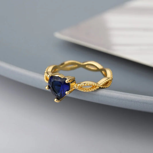 Heart Blue Zircon Women's Ring