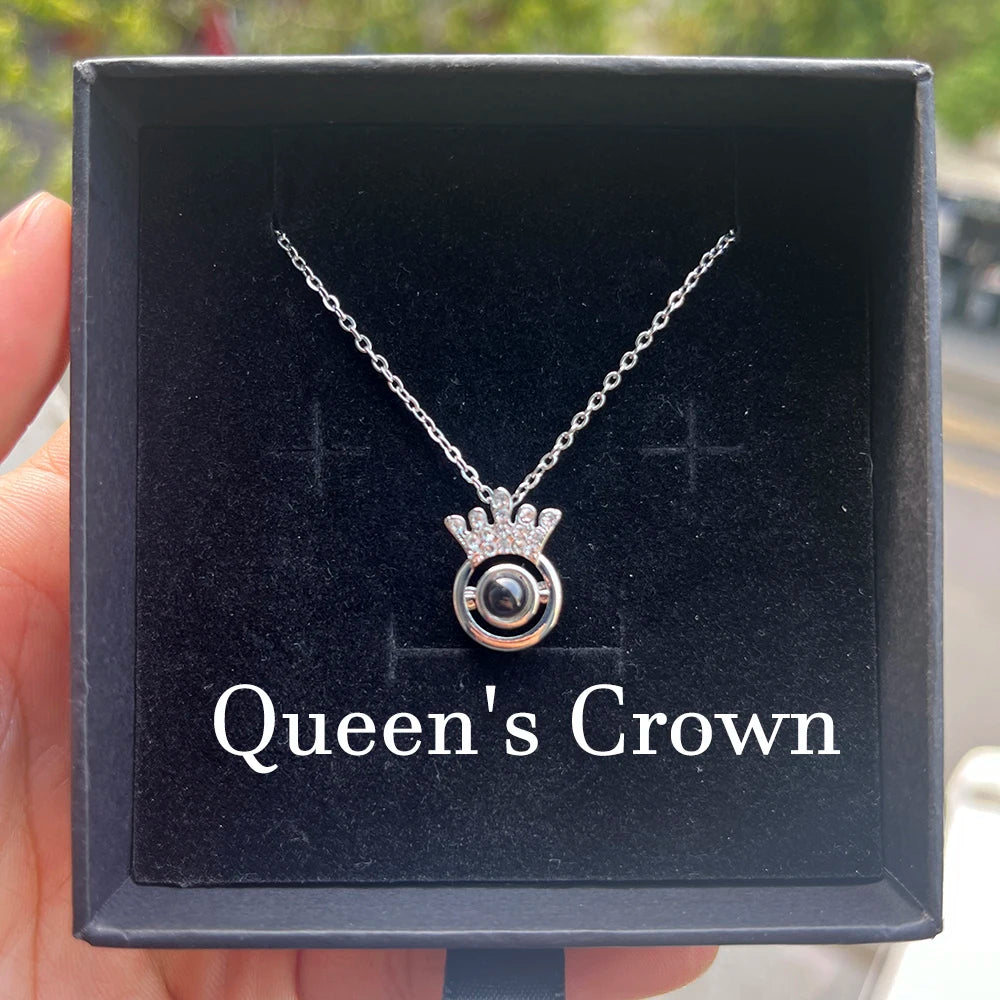 Custom Photo Projection Necklace Stainless Steel Chain