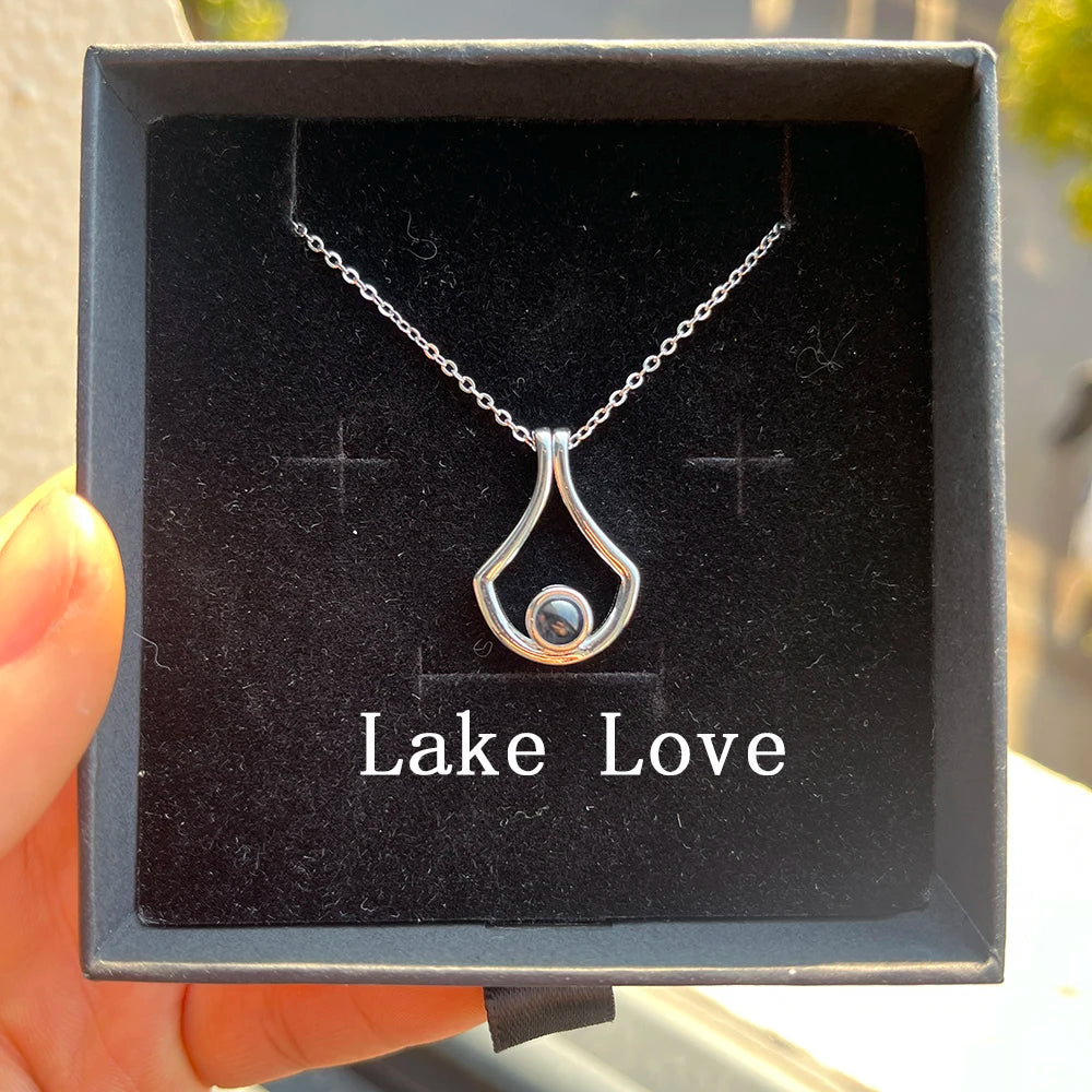 Custom Photo Projection Necklace Stainless Steel Chain