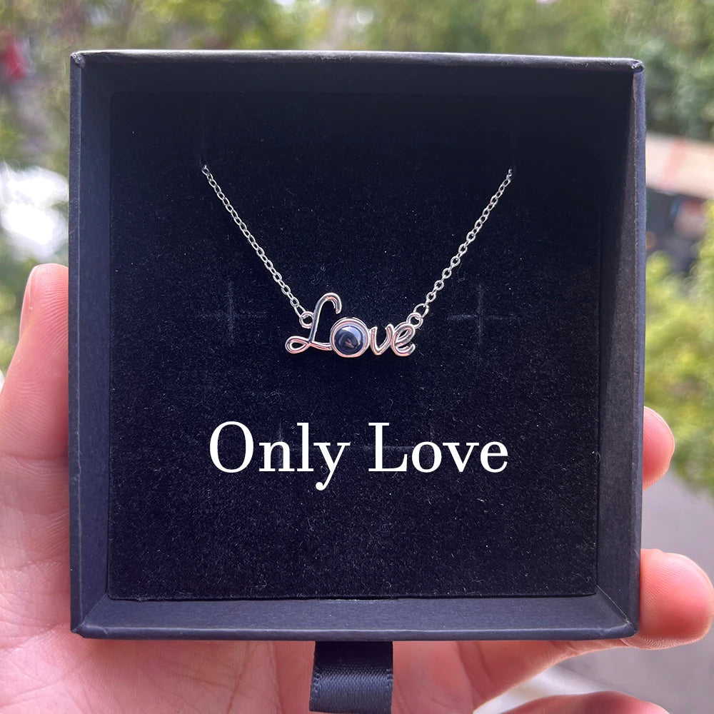 Custom Photo Projection Necklace Stainless Steel Chain