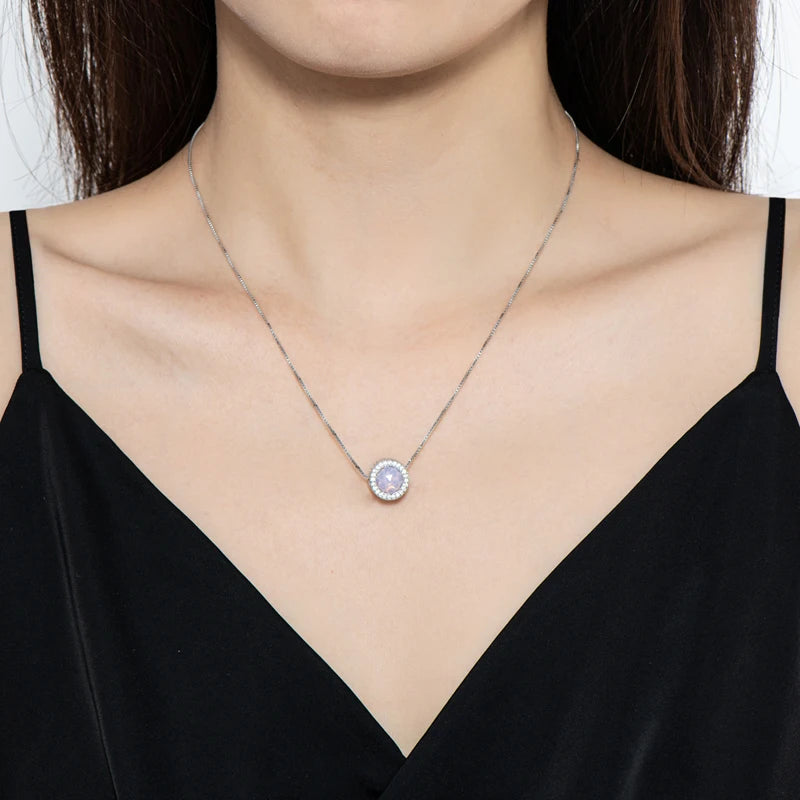 OXTAO 925 Sterling Silver Ocean Heart Necklace