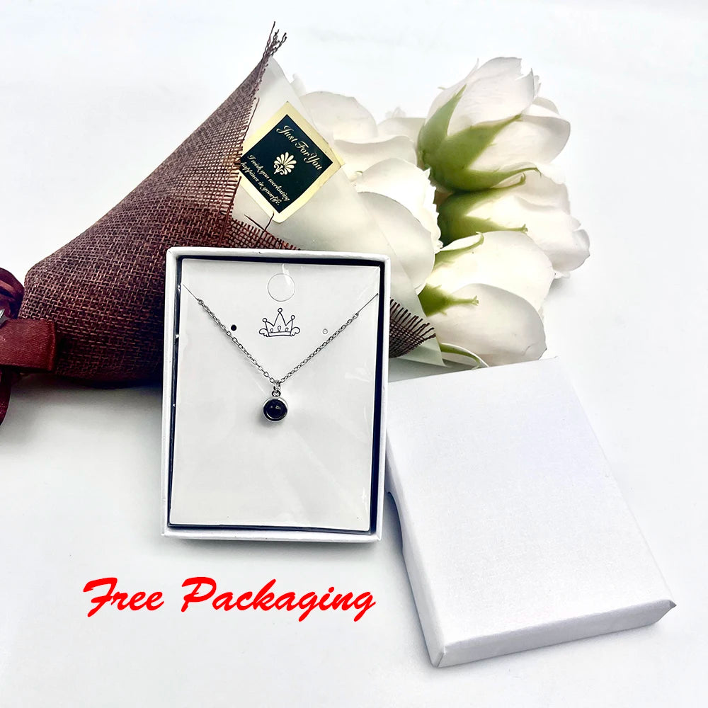 Custom Photo Projection Necklace Stainless Steel Chain