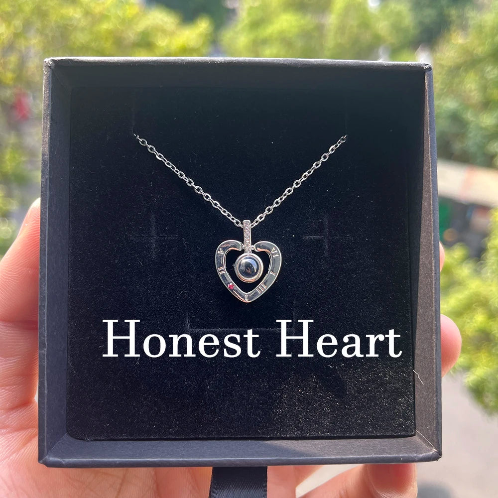Custom Photo Projection Necklace Stainless Steel Chain