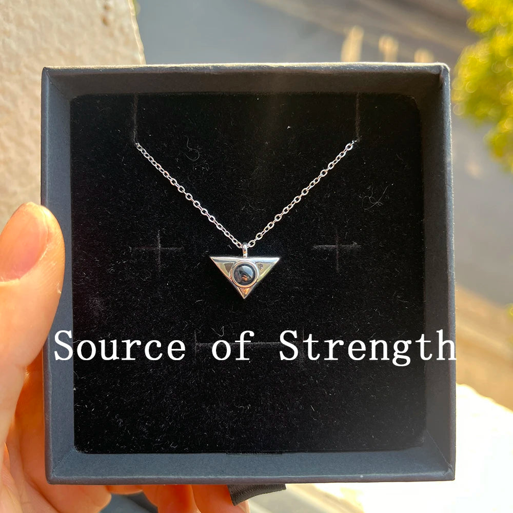 Custom Photo Projection Necklace Stainless Steel Chain