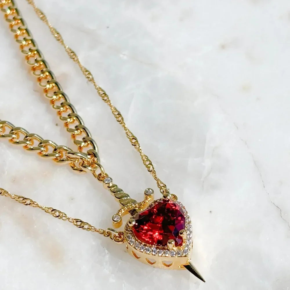 Heart and Sword Necklace - Couple Necklaces