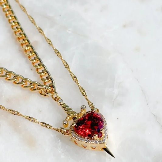 Heart and Sword Necklace - Couple Necklaces