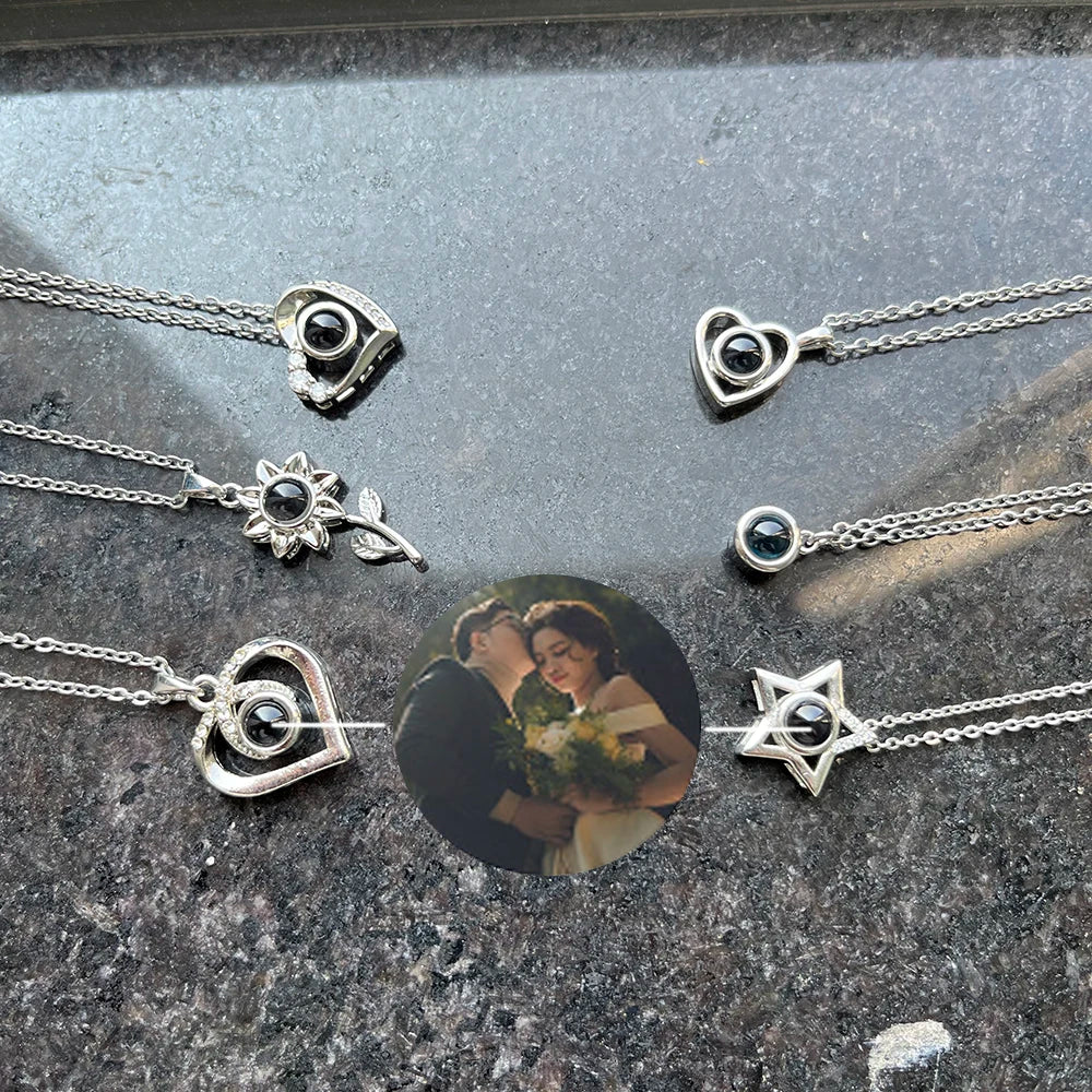 Custom Photo Projection Necklace Stainless Steel Chain