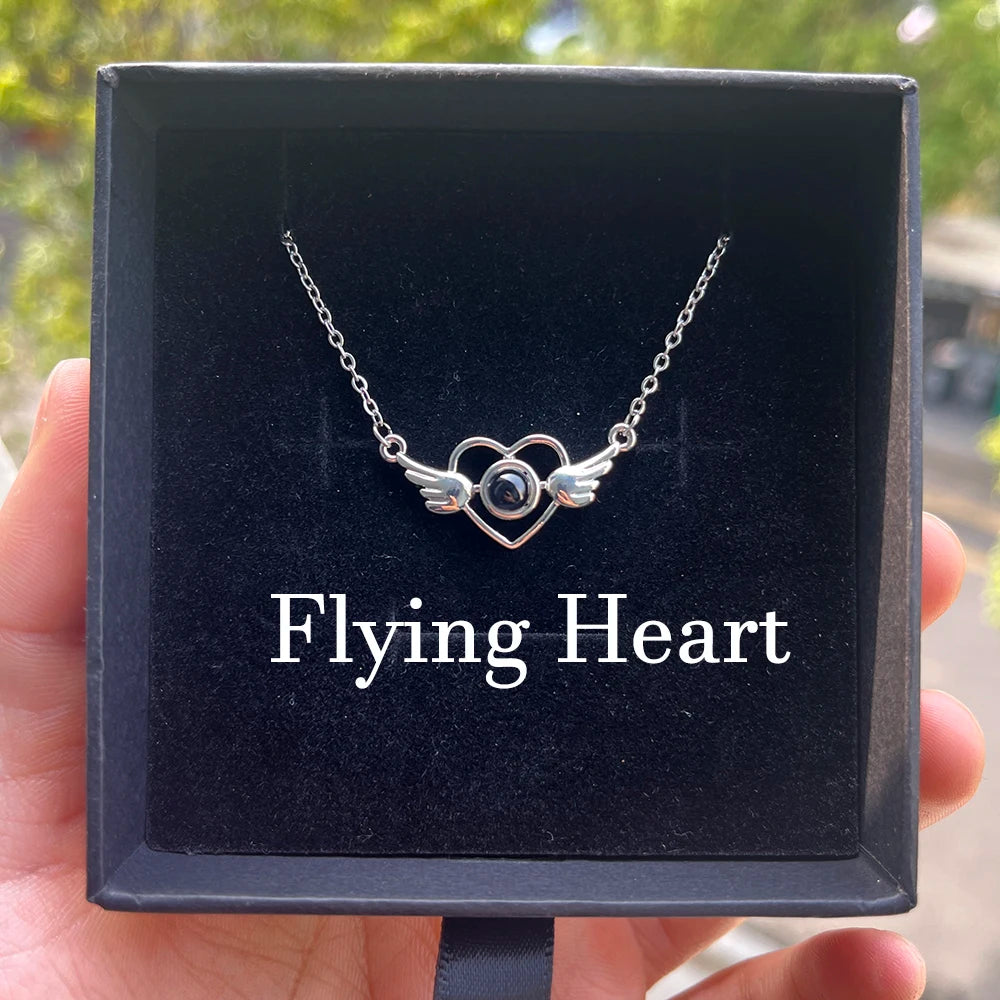 Custom Photo Projection Necklace Stainless Steel Chain