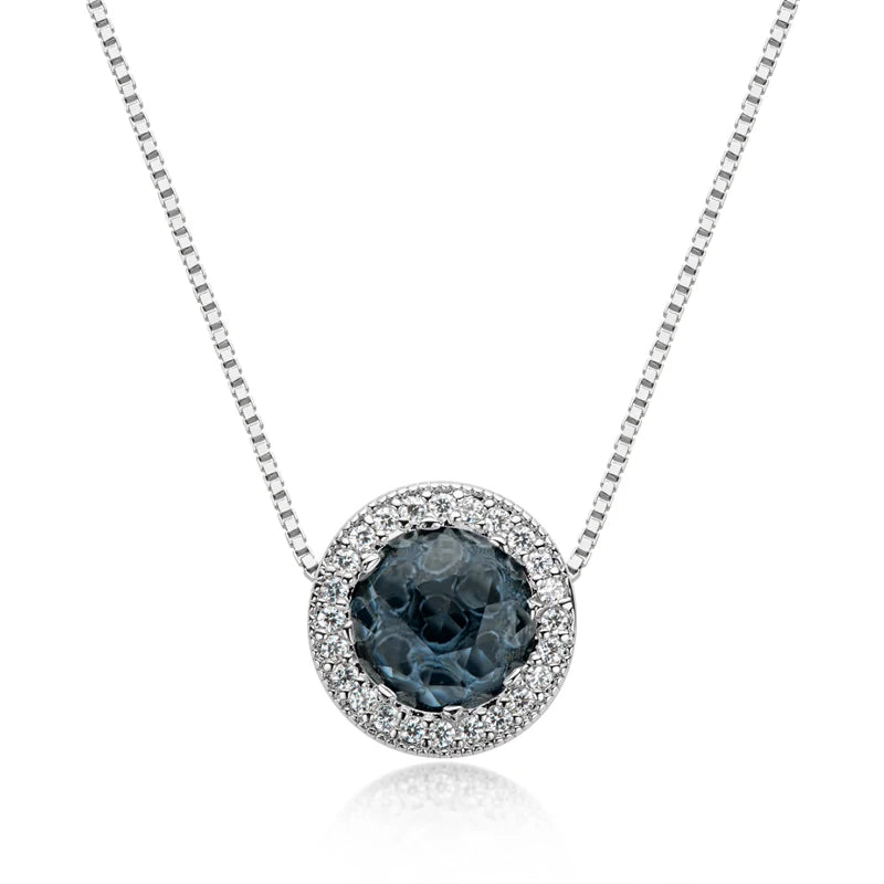 OXTAO 925 Sterling Silver Ocean Heart Necklace