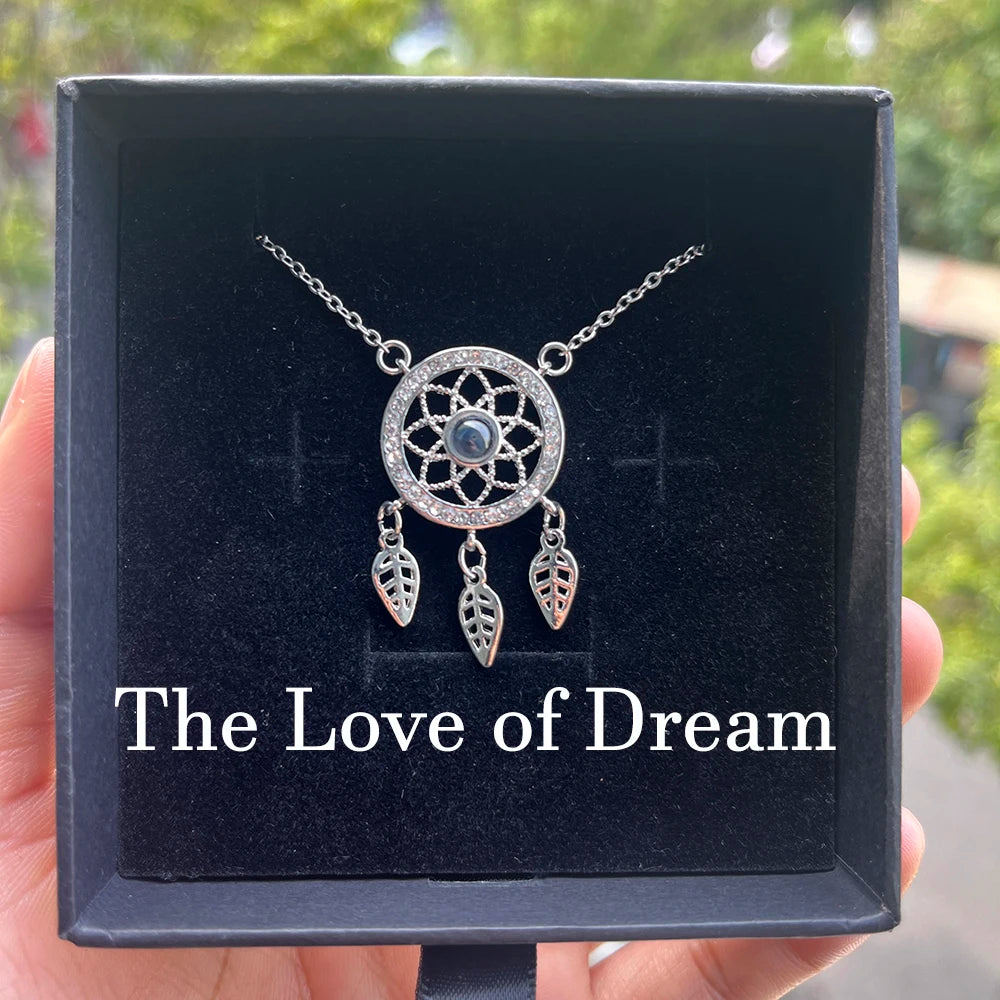 Custom Photo Projection Necklace Stainless Steel Chain