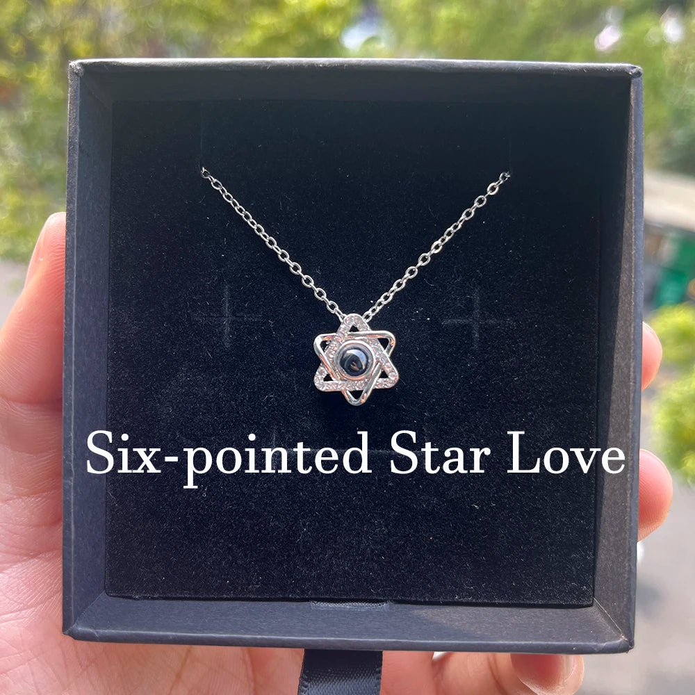 Custom Photo Projection Necklace Stainless Steel Chain