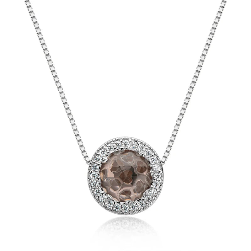 OXTAO 925 Sterling Silver Ocean Heart Necklace