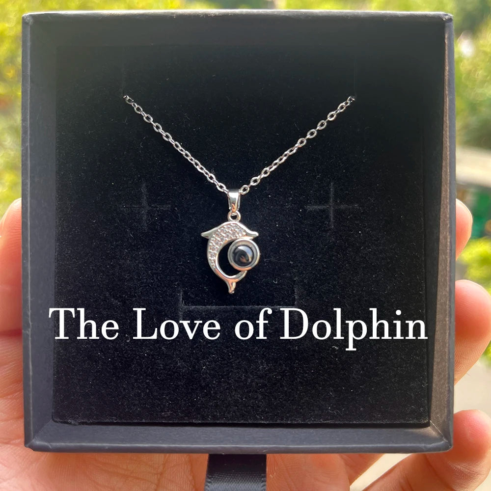 Custom Photo Projection Necklace Stainless Steel Chain