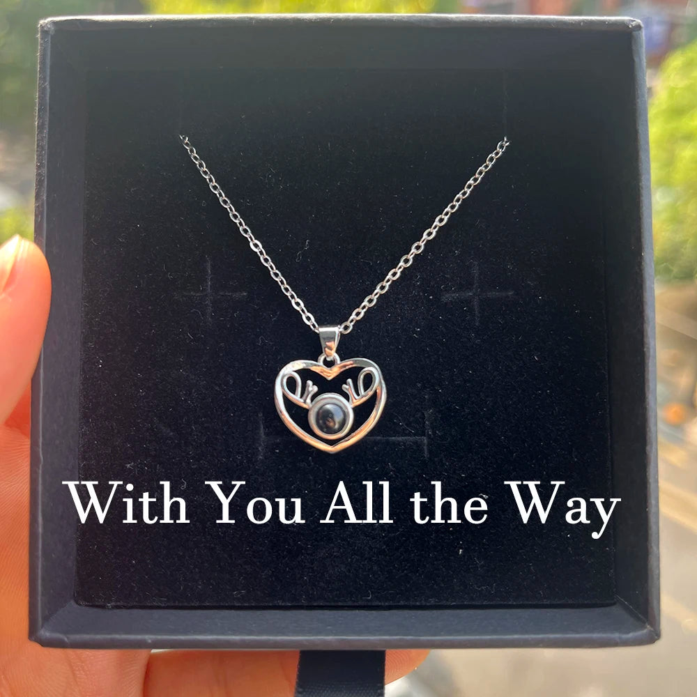 Custom Photo Projection Necklace Stainless Steel Chain