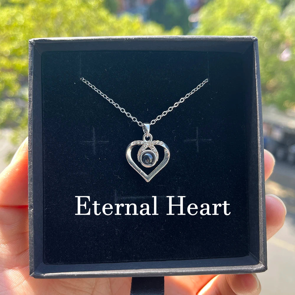 Custom Photo Projection Necklace Stainless Steel Chain