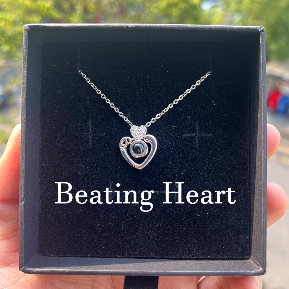 Custom Photo Projection Necklace Stainless Steel Chain